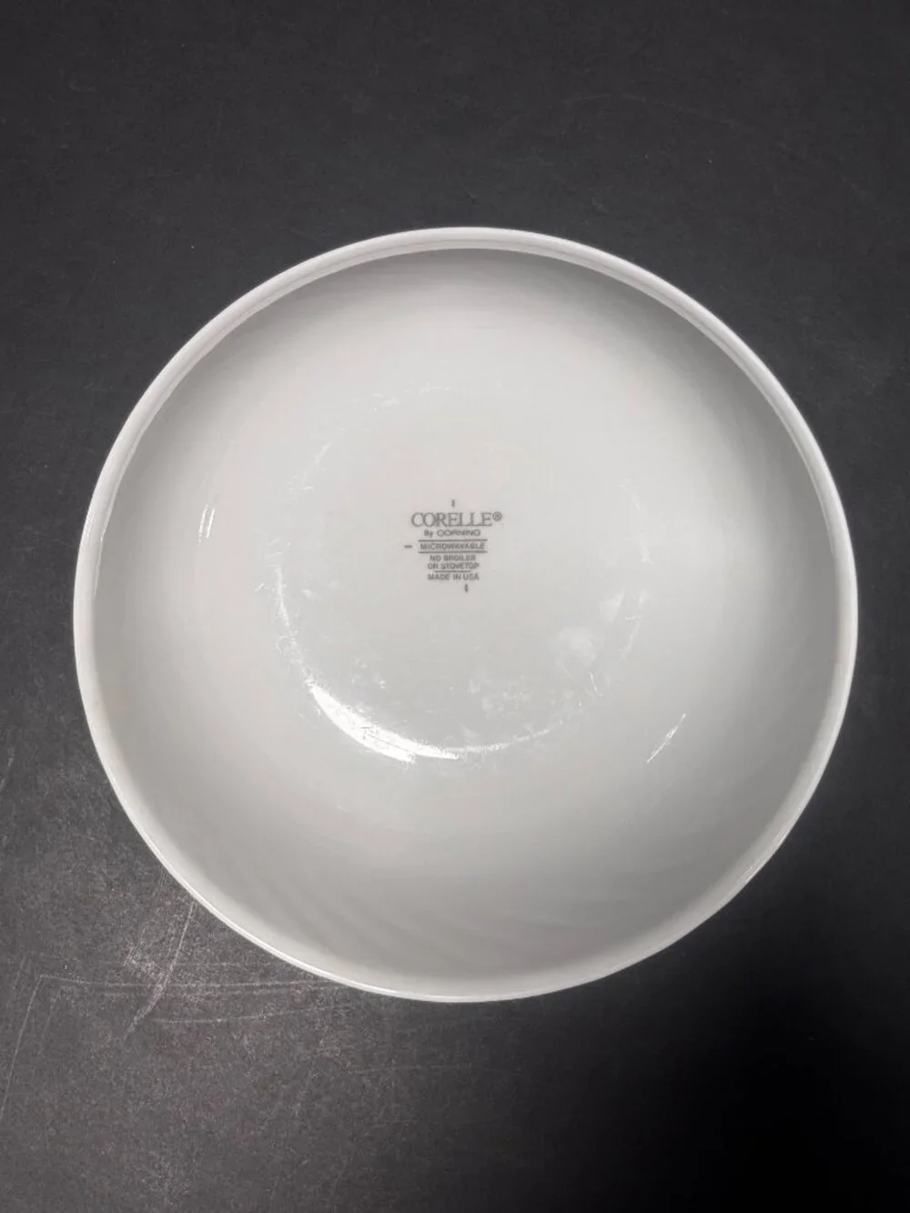 Corelle By Corning White Enchantments  Swirl Serving Bowl USA Made Vintage 90s